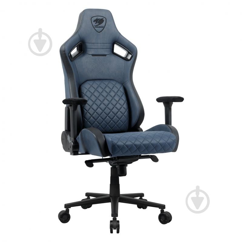 Крісло ігрове Cougar DEFENSOR S Navy Blue F, дихаюча тканина, сталевий каркас синій - фото 4