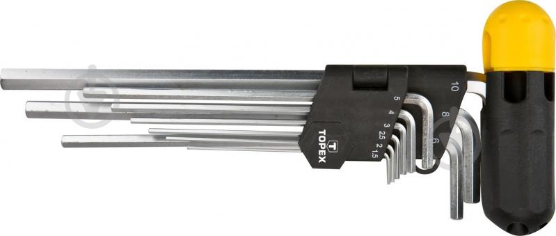 Набір ключів шестигранних Topex HEX 1.5-10 мм 35D962 - фото 1 Набір ключів шестигранних Topex HEX 1.5-10 мм 35D962 - фото 1
