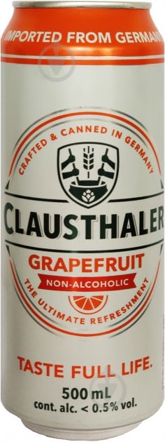 Пиво Clausthaler безалкогольне Grapefruit 0,5 л - фото 1