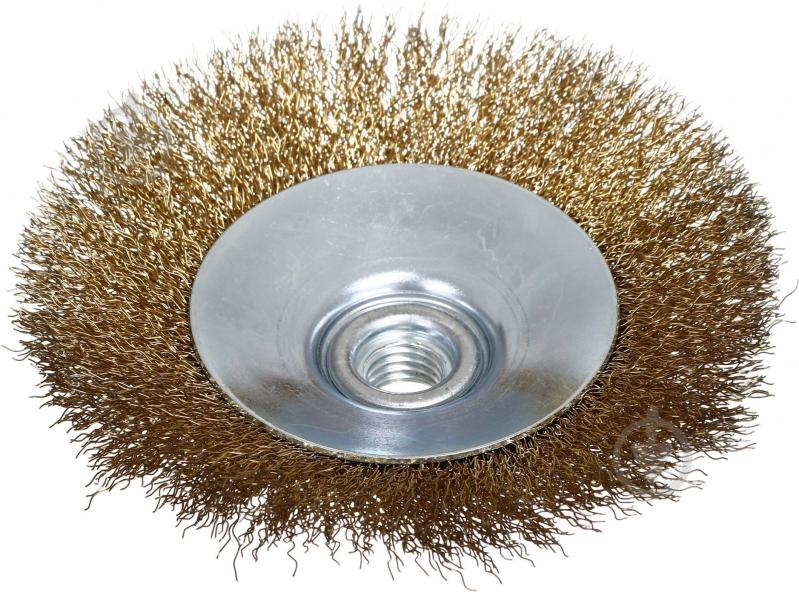 Щетка конусная для шлифмашины d125 мм M14 проволока рифленая Expert - фото 2