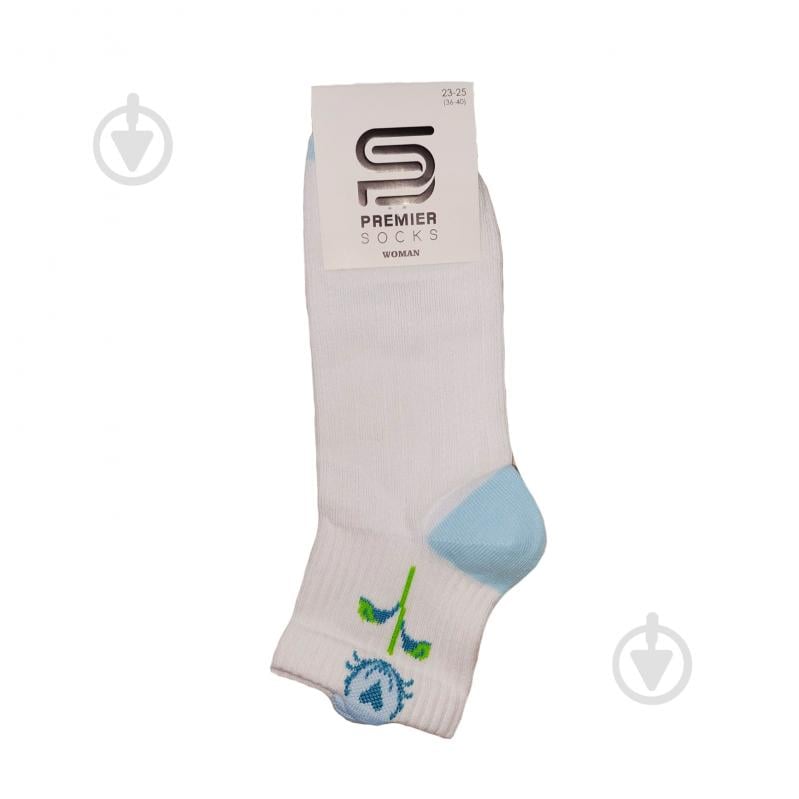 Носки женские Premier Socks ажурные с цветком р.23-25 белый с голубым и зеленым - фото 1