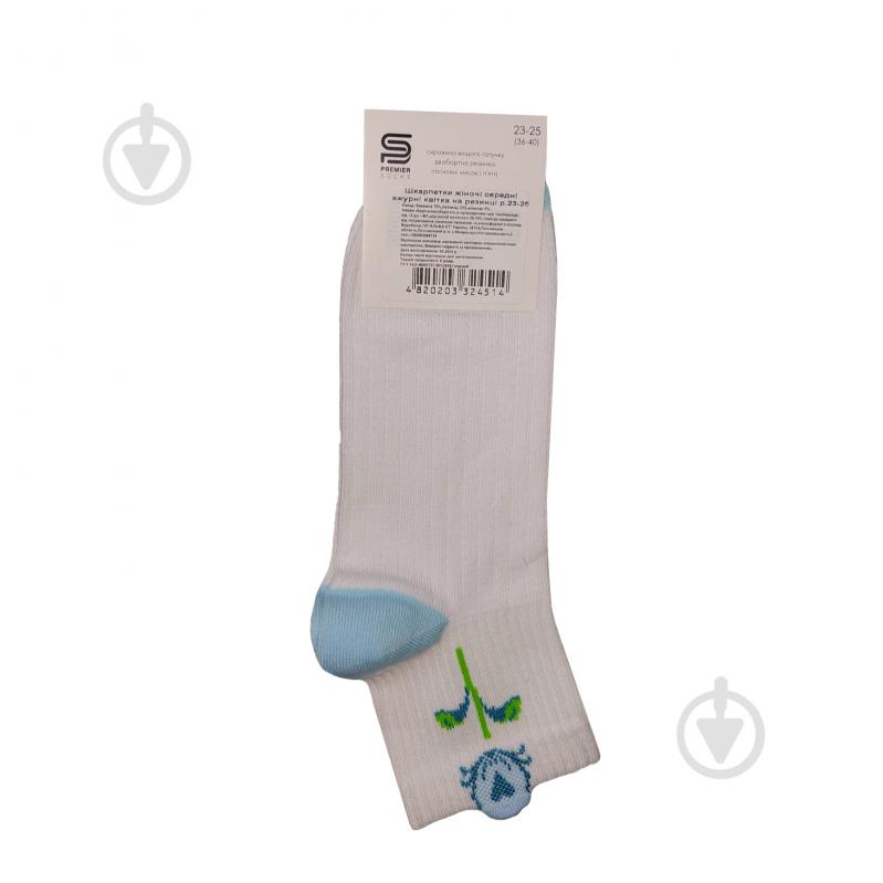 Носки женские Premier Socks ажурные с цветком р.23-25 белый с голубым и зеленым - фото 2