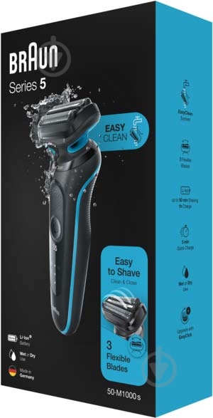 Электробритва Braun Series 5 50-M1000s BLACK / MINT - фото 5 Электробритва Braun Series 5 50-M1000s BLACK / MINT - фото 5