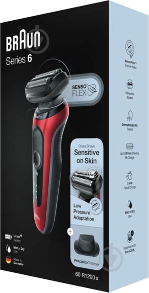 Электробритва Braun Series 6 60-R1200s RED / BLACK - фото 6