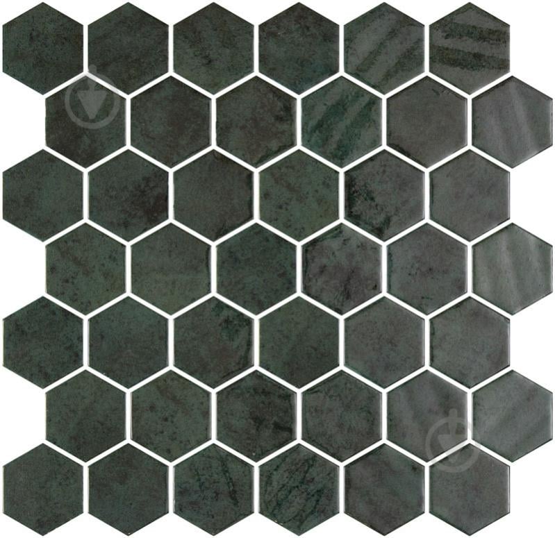 Мозаика Onix Hex XL Zelik Green 28,6x28,4 см - фото 1