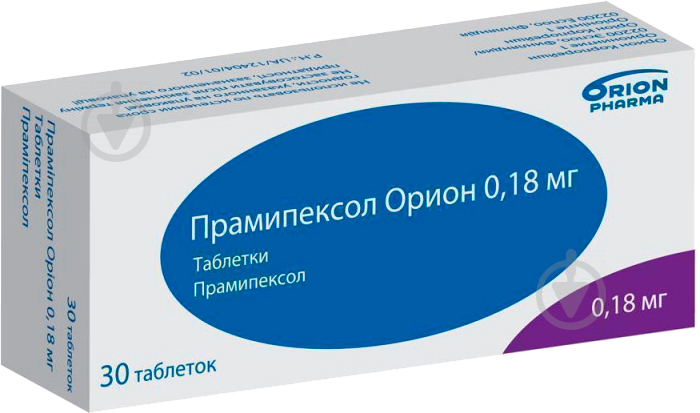 Праміпексол Оріон Оrіоn Corporation таблетки по 0.18 мг №30 (10х3) 30 шт. - фото 1