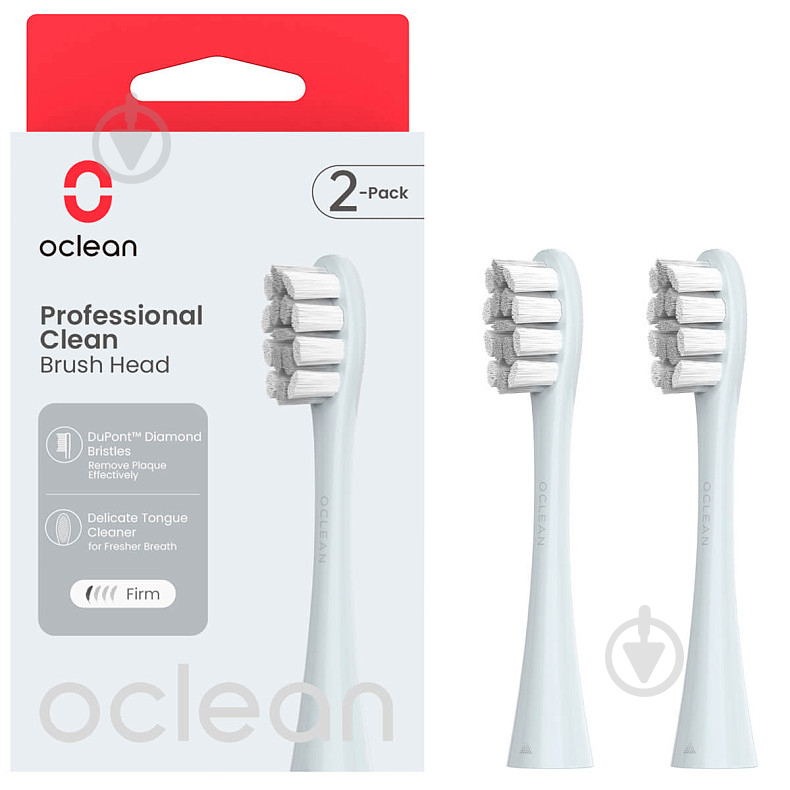 Насадки для електричної зубної щітки Oclean Oclean Professional clean P1C9 Silver 2 шт - фото 1