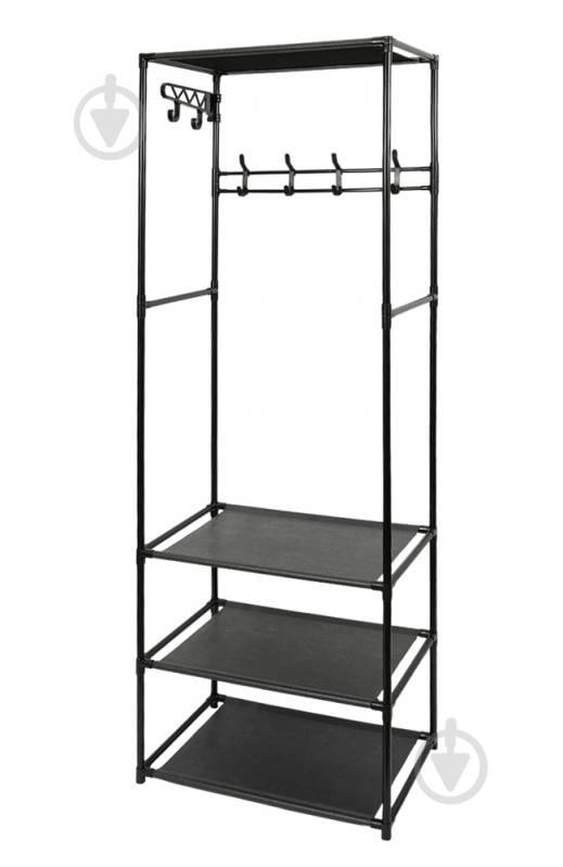 Вешалка-стойка для одежды Fabrika FK-WH3012 STORE с полками 54x36x170 см черный - фото 5