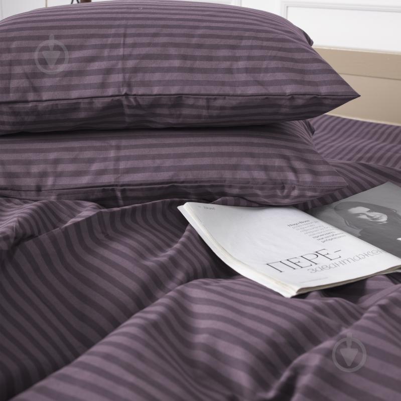 Комплект постільної білизни Бязь 17-0603 Stripe Violet 220х240 см бузковий MirSon - фото 2