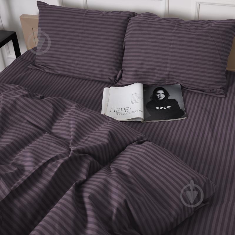 Комплект постільної білизни Бязь 17-0603 Stripe Violet 220х240 см бузковий MirSon - фото 3