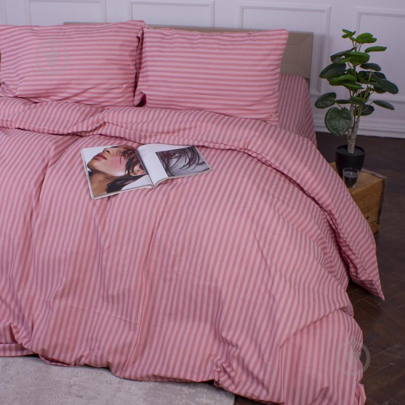 Комплект постельного белья Бязь 17-0607 Stripe Pink 220х240 см розовый MirSon - фото 4