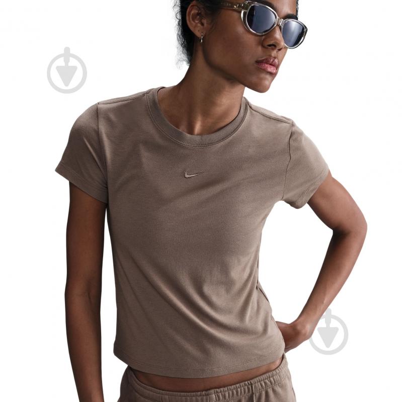Футболка Nike W NSW NK CHLL KNT MD CRP FV5508-233 р.XS коричневый - фото 4