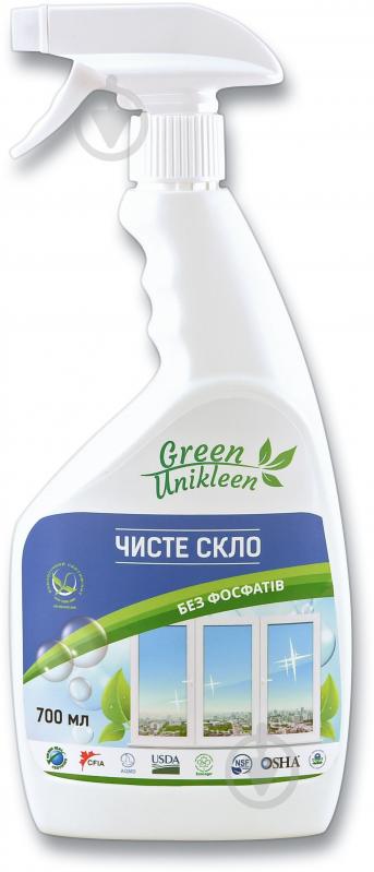 Средство моющее для стекла и зеркал Green Unikleen Чистое стекло 0,7л - фото 1