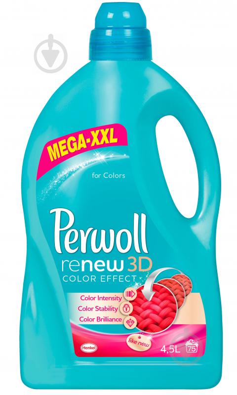 Гель для машинного та ручного прання Perwoll ReNew 3D Color 4,5 л - фото 1