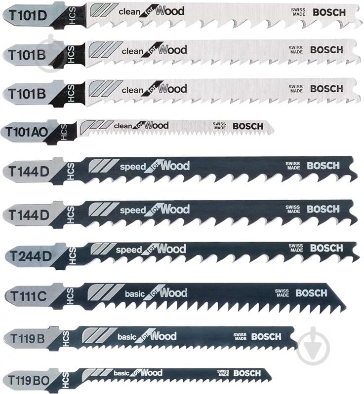 Набор пилочек для электролобзика Bosch Wood 10 шт. 2.607.011.169 - фото 2