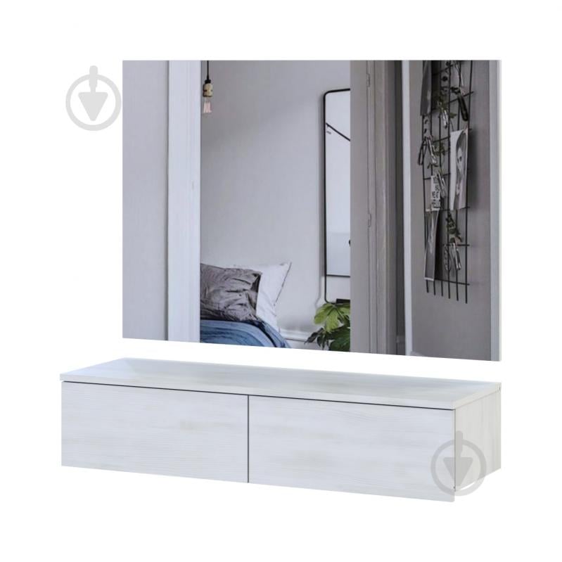 Тумба навісна Doros Левія з дзеркалом 1000x1000x320 мм біле дерево/білий - фото 1 Тумба навісна Doros Левія з дзеркалом 1000x1000x320 мм біле дерево/білий - фото 1