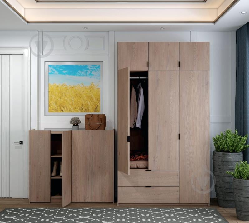 Шафа для одягу Doros Лукас 3ДСП 2400х1200х500 мм каннол / каннол - фото 2 Шафа для одягу Doros Лукас 3ДСП 2400х1200х500 мм каннол / каннол - фото 2