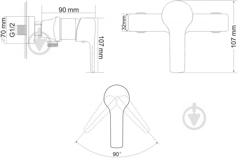 Змішувач для душу RJ Luck RBZ080-5 - фото 2