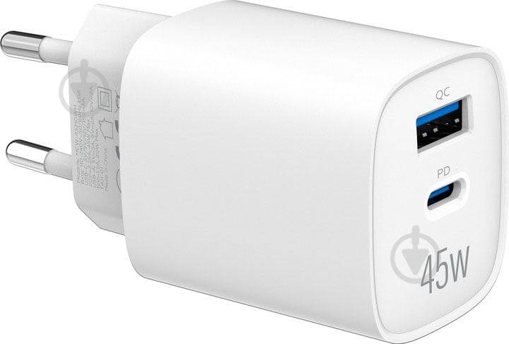 Зарядний пристрій Make 45W GaN PD + QC3.0 (MCW-4521GWH) - фото 4