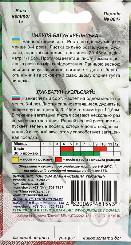 Семена лук-батун Уэльский 1 г Насіння України - фото 2 Семена лук-батун Уэльский 1 г Насіння України - фото 2