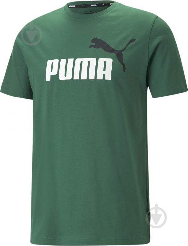 Футболка Puma ESS+ 2 COL LOGO TEE 58675937 р.M зеленый - фото 1