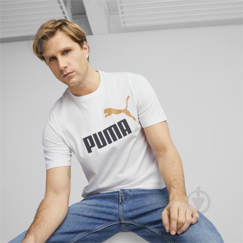 Футболка Puma ESS+ 2 Col Logo Tee 58675958 р.XL білий - фото 3