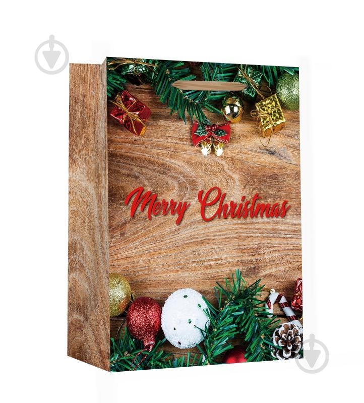 Пакет подарочный LARGE XMAS Merry3 в ассортименте - фото 3