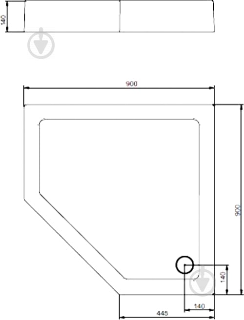 Поддон душевой EGO Mistral 90x90x14 белый - фото 3