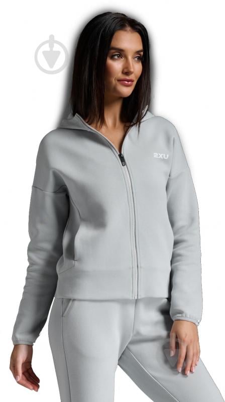 Джемпер 2XU Commute Full Zip Hoodie WR7078a_HBM/WHT р.XL сірий - фото 1