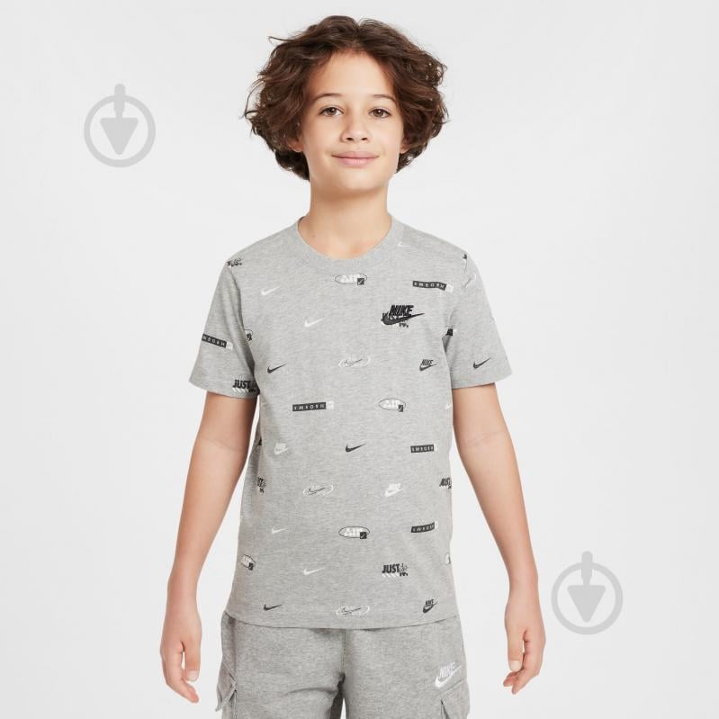Футболка Nike K NSW TEE AOP HM5851-063 р.XL сірий - фото 1