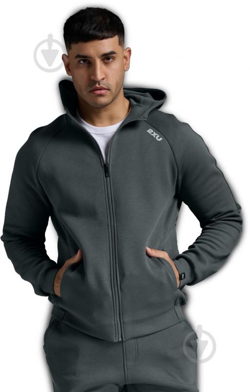 Джемпер 2XU Commute Full Zip Hoodie MR7225a_TRB/HBM р.2XL сірий - фото 1