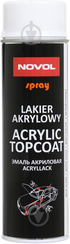 Емаль акрилова Acryl Topcoat NOVOL 500 мл 34312 Біла глянцева - фото 1