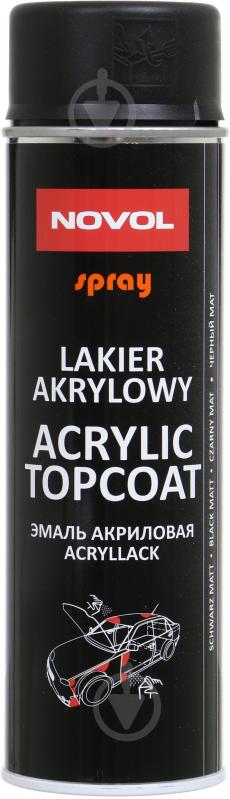 Эмаль акриловая Acryl Topcoat NOVOL 500 мл 34352 Черная матовая - фото 1