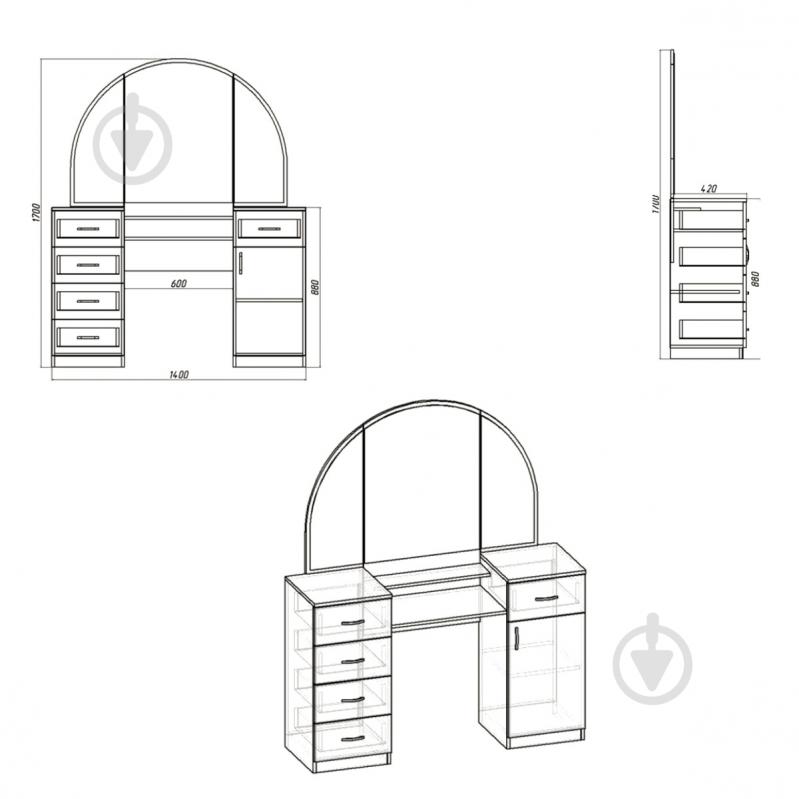Трюмо Компаніт 5 вільха - фото 2