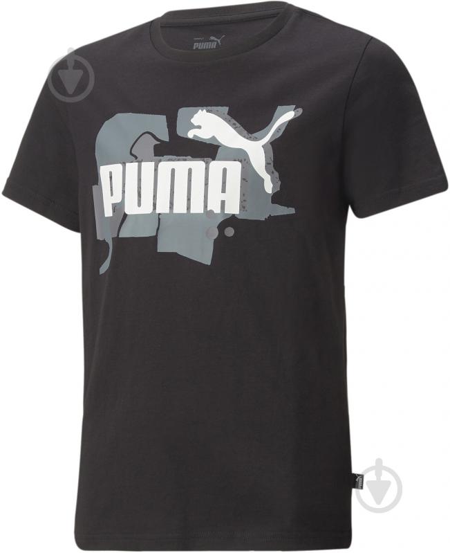 Футболка Puma ESS+ STREET ART LOGO TEE B 67327401 р.176 черный - фото 1