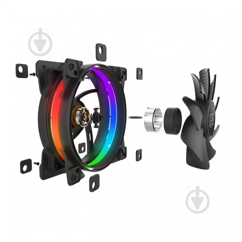 Вентилятор для корпуса PcCooler CORONA RGB, 120 mm RGB, Hydraulic Bearing, 4Pin - фото 4