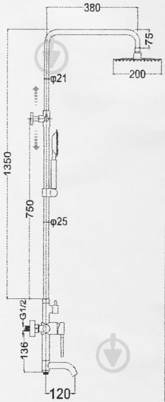 Смеситель для ванны Mixxen с колонной MXCL0407 - фото 5