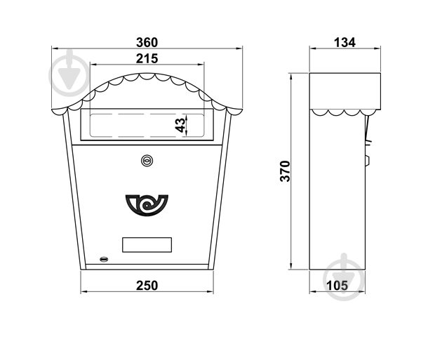 Почтовый ящик Amig модель 1 зеленый - фото 2