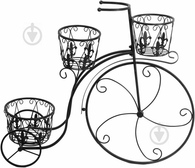 Подставка для растений Engard на 3 горшка Велосипед QG19 27х95x80 см черный - фото 1