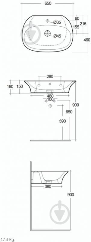 Умывальник R.A.K. Sensation 65 - фото 2 Умывальник R.A.K. Sensation 65 - фото 2