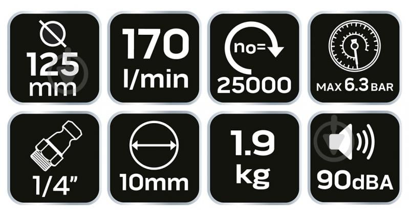 Пневмошлифмашина NEO tools 14-508 - фото 11 Пневмошлифмашина NEO tools 14-508 - фото 11