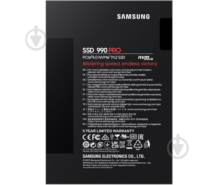 SSD-накопичувач Samsung 1000GB M.2 M.2 V-NAND (MZ-V9P1T0BW) - фото 5