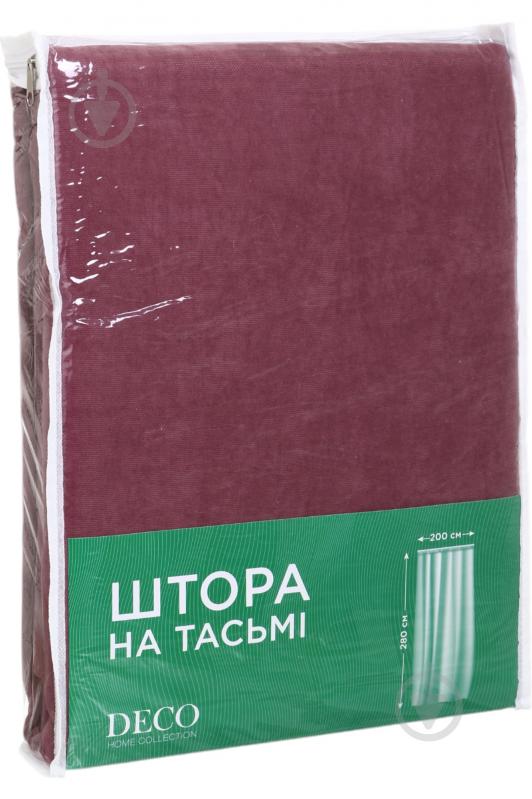 Штора на тесьме 200x280 см амарантовая 1951/39 Deco - фото 4