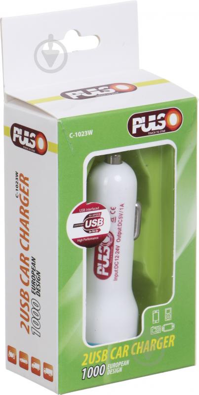 Автомобільний зарядний пристрій PULSO C-1023W 2USB - фото 2