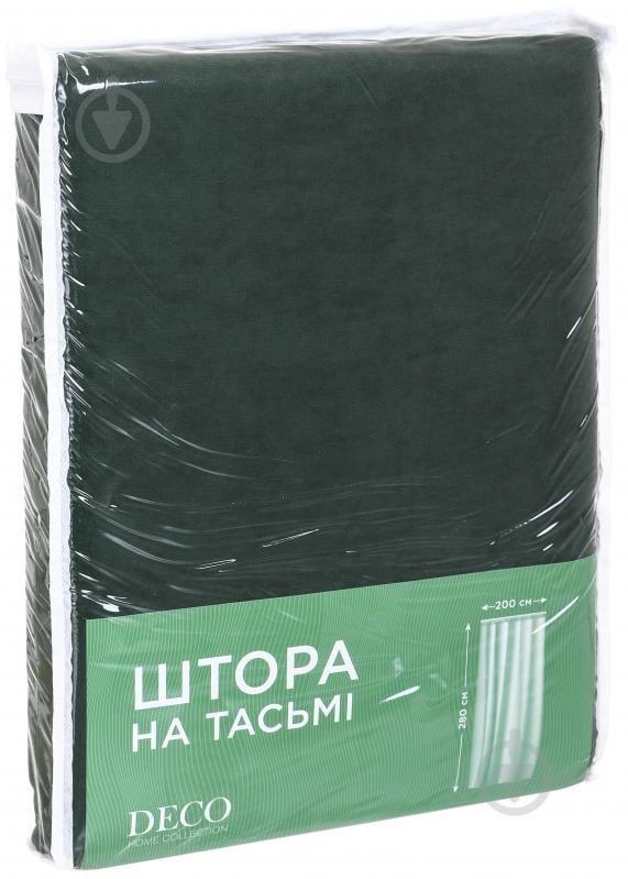 Штора на тасьмі 200х280 темнозелений 1951/53 Deco - фото 4