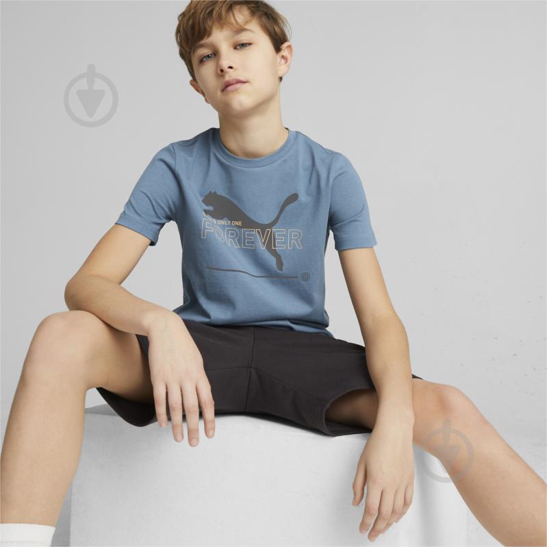 Футболка Puma ESS BETTER GRAPHIC TEE KIDS 67365817 р.176 синий - фото 3