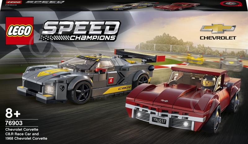 Конструктор LEGO Speed Champions Chevrolet Corvette C8.R Race Car and 1968 Chevrolet Corvette 76903 - фото 1