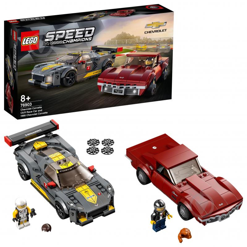 Конструктор LEGO Speed Champions Chevrolet Corvette C8.R Race Car and 1968 Chevrolet Corvette 76903 - фото 2