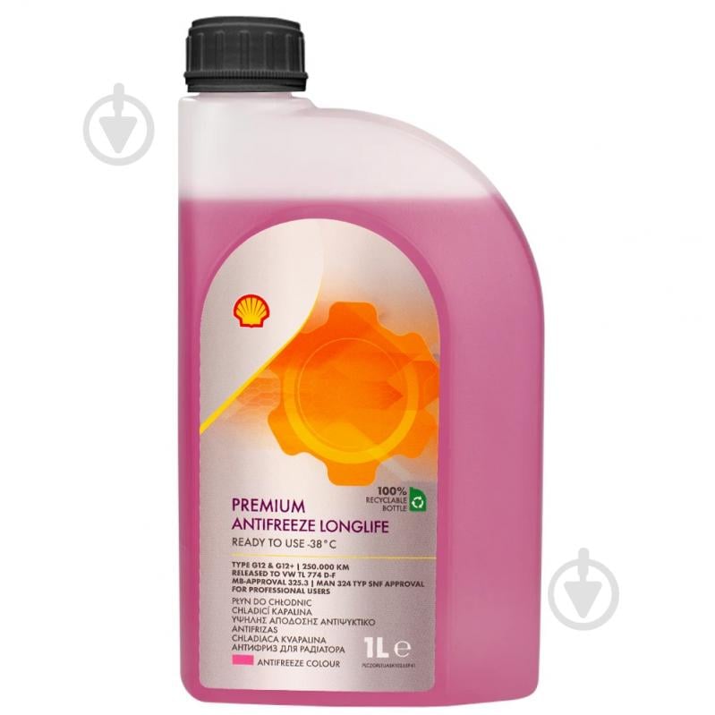 Антифриз SHELL Premium Antifreeze Longlife 774 D-F G12+ від -35 до +108 готовий 1 л рожевий (ТОВ-У511338) - фото 1