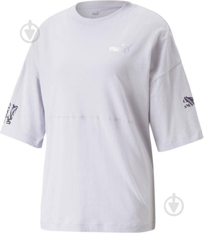 Футболка Puma PUMA POWER NOVA SHINE COLORBLOCK TEE 67444568 р.L блакитний - фото 1